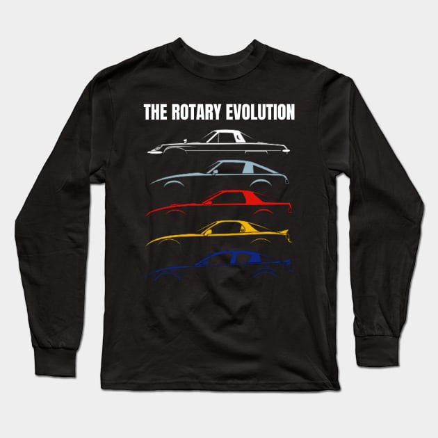 The Rotary Evolution - Rotary engine cars Long Sleeve T-Shirt by MOTOSHIFT